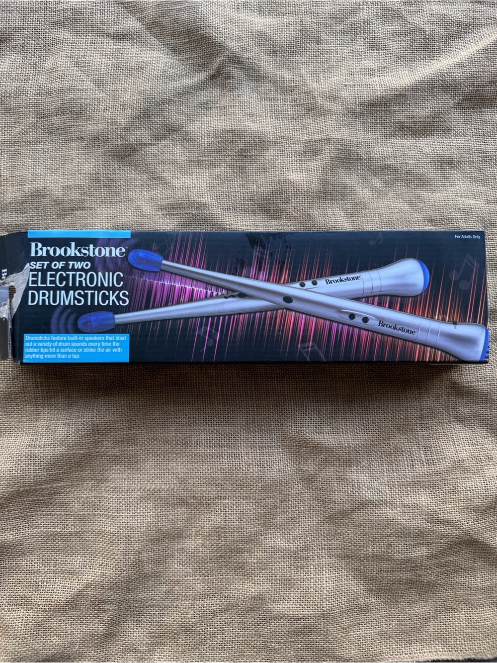 Brookstone Electronic Drumsticks with Blue Tips New